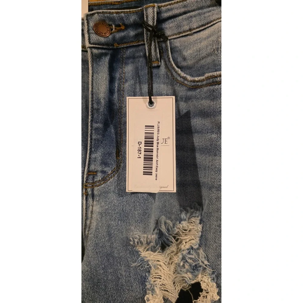 Judy Blue Mommin' Ain't Easy Boyfriend Jeans Womens 1/25 Relaxed Distressed‎ NWT - Picture 5 of 12